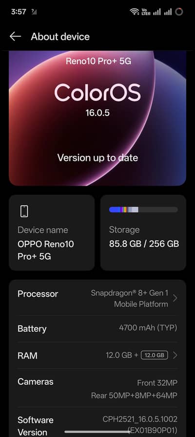 OPPO Reno 10 Pro+ 5G 12/256GB | Non PTA | Excellent Condition