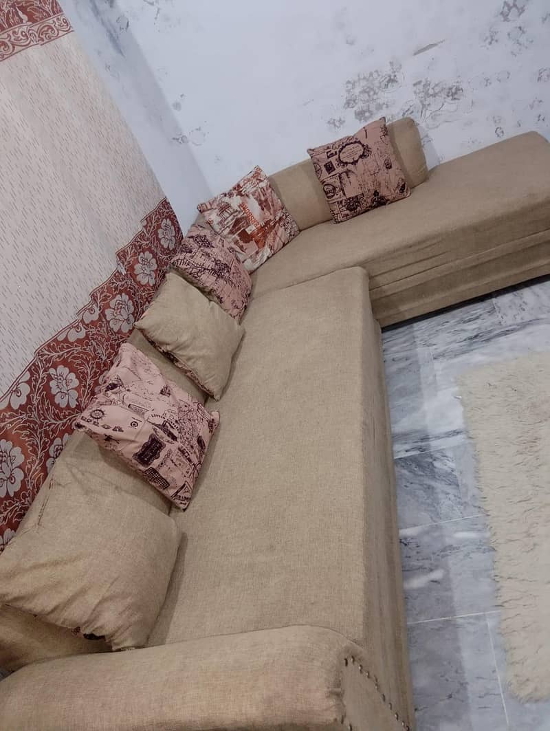 L shape sofa with table 3