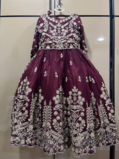Luxury Bridal Party Wear Maxi Dress | Heavy Embroidered Wedding Dress