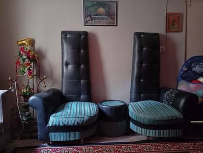 High back chairs with Glass Top Table