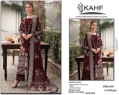 3pc pure lawn unstitched suit