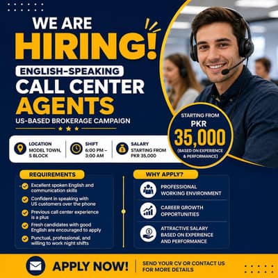 English Call Center Agent Required | US Campaign | Night Shift