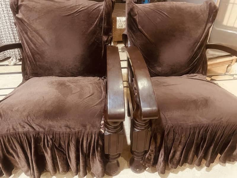 Solid wooden sofa set 2