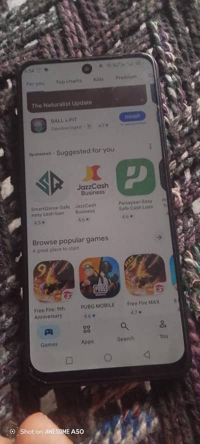 Vego tel 8gb ram 128gb room 50 pixel back and front camera. panal chng
