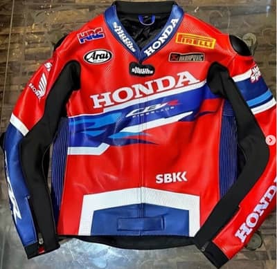 New Honda CBR Motorbike Leather Racing Jacket Made of Cowhide Leather