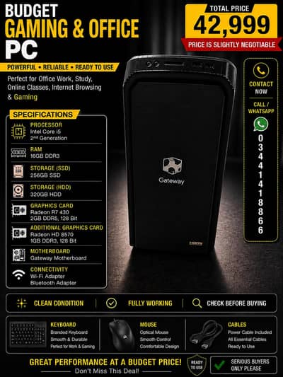Budget PC | 16gb Ram | 256gb SSD | Slightly Negotiable