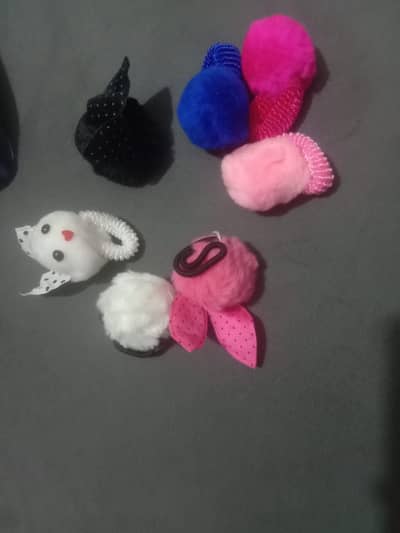 Cute Fluffy Poni Hair Ties - Pack of 7 (New)