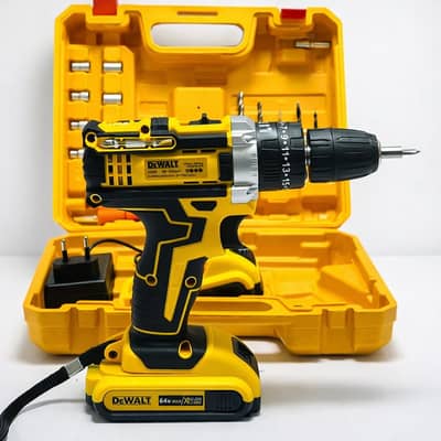 DeWalt 64V Cordless Electric Drill Machine with Battery & Carry Case