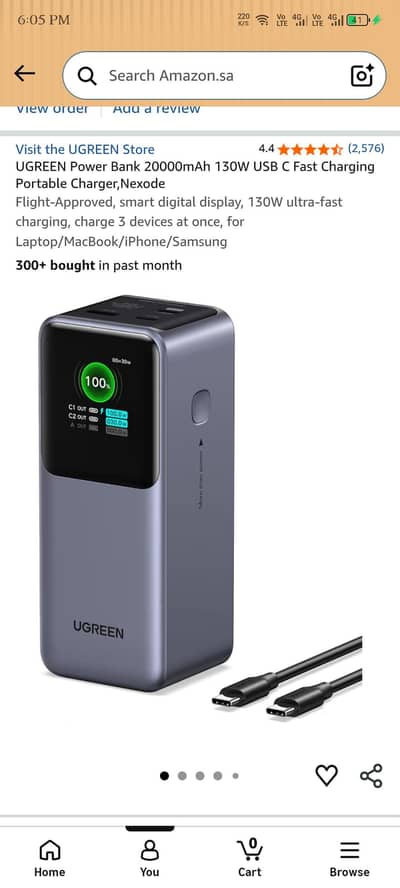 UGREEN Power Bank 130W 20000mah USB C
