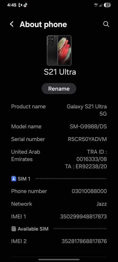 Samsung Mobile S21 Ultra