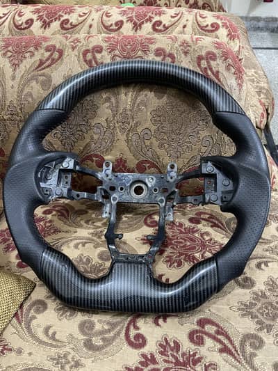 Carbon Fibre Steering Wheel D-Shaped Honda Civic Rebirth