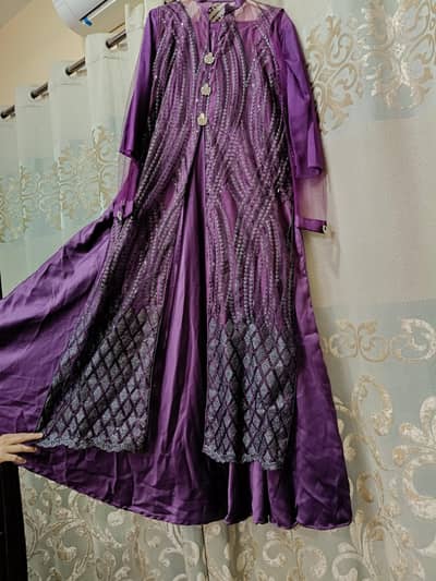 Beautiful Purple Party Wear 3-Piece Dress