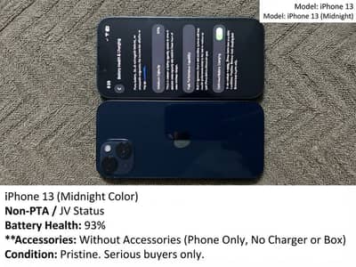 iPhone 13 - Non-PTA / JV - Midnight Color