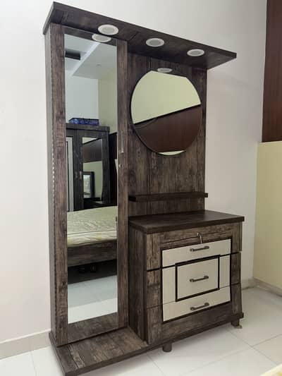 Furniture with mattress (bed, side table, dressing, cupboard)