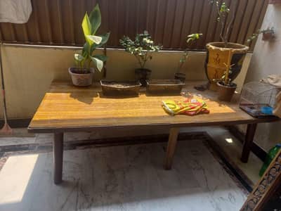 outdoor table/ wooden garden table/ charpai