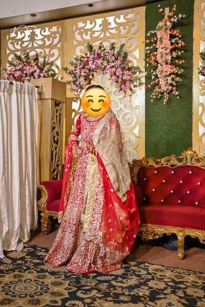 Designer Red Golden Bridal Lehenga - One Time Used - 40K