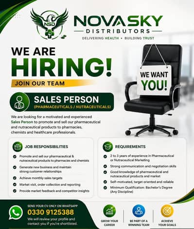 Sales Person – Pharmaceutical / Nutraceutical