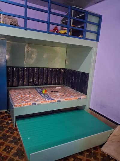 Kids bed play area with stairs