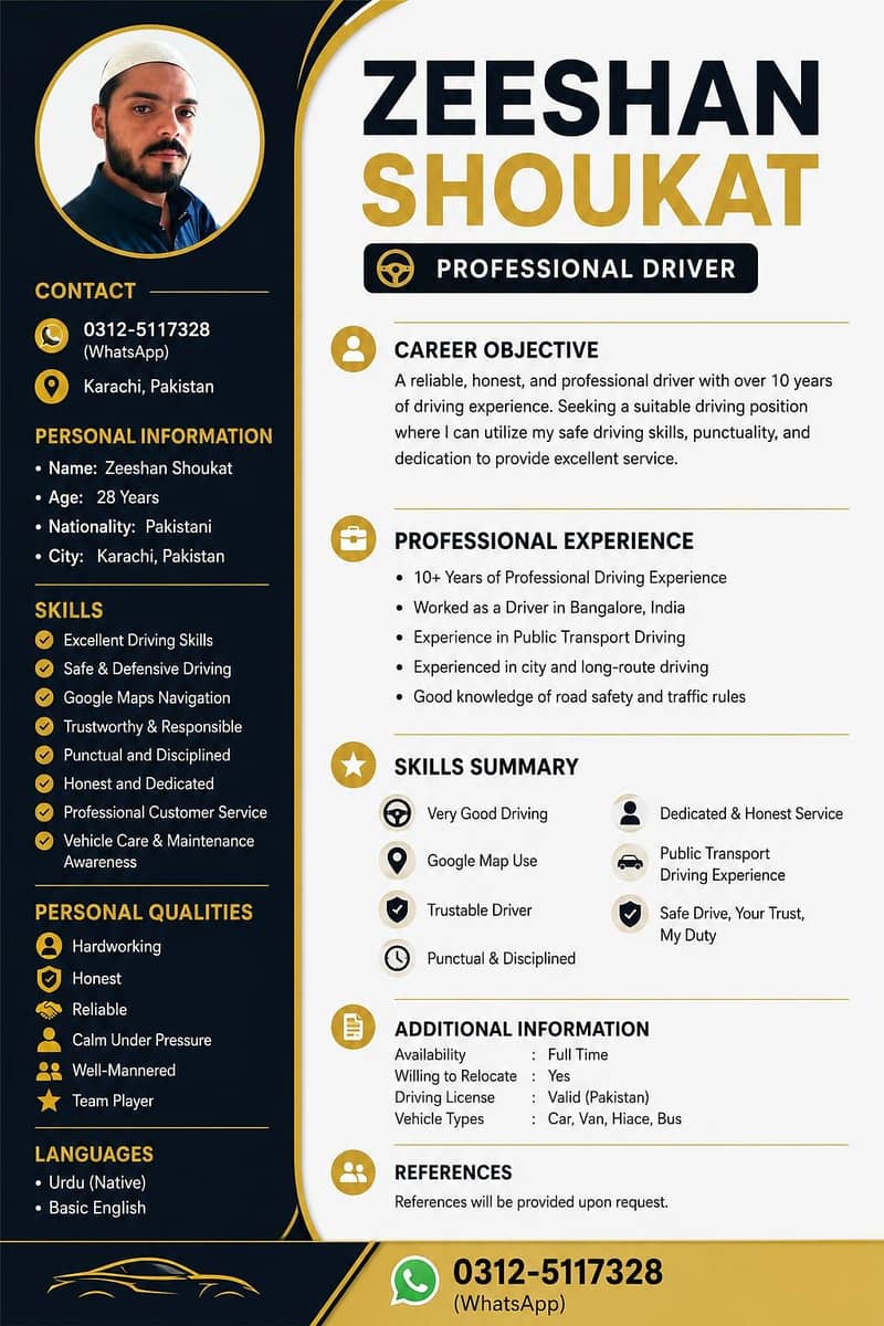 I need a job house driver 0