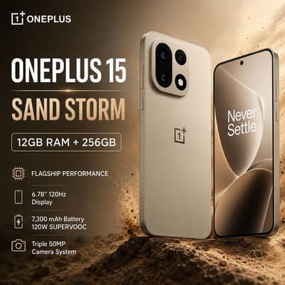 One plus 15 with box, sandstorm color, 12/256gb within warranty