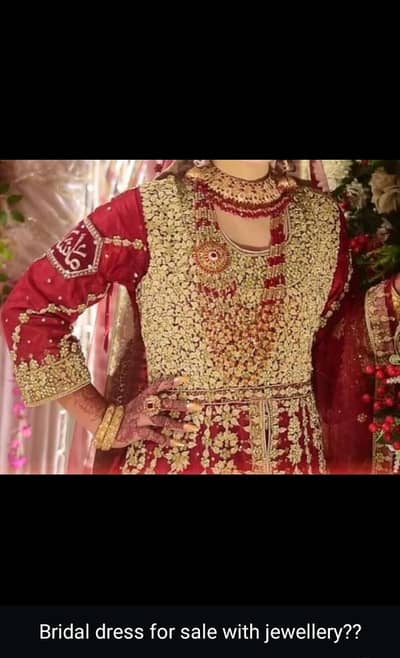 Beautiful bridal dress with jewellery for sale