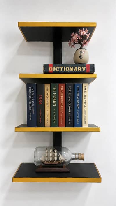 Modern wooden bookshelf
