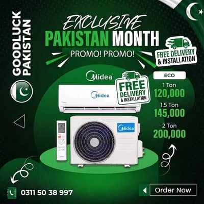 Midea Eco Inverter AC – 1, 1.5 & 2 Ton | Free Delivery & Installation