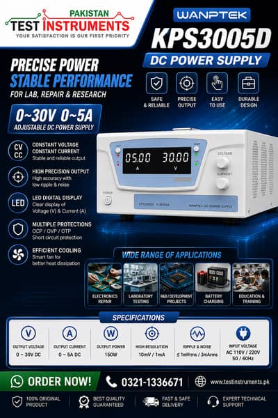 Wanptek Kps3005d 300v/5a DC Power Supply In Pakistan