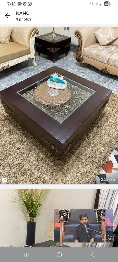 centre table with side tables in a excellent condition. just like new.