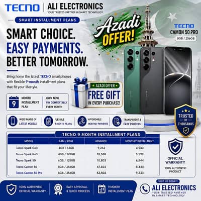 Mobile on Installment / Tecno phone on Installment / Installment