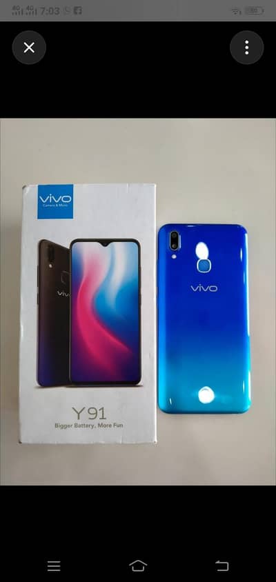 Vivo Y91 3 ram 64 memory finger or back camera Kam nhi karta All OK