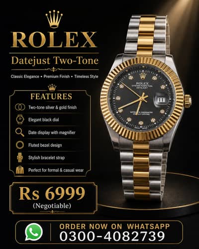 Luxury Two-Tone Rolex Style Watch – Premium & Timeless