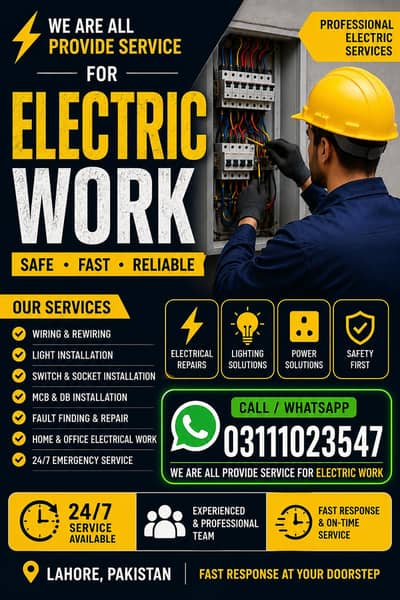 electrician and plumber available in nishtar colony