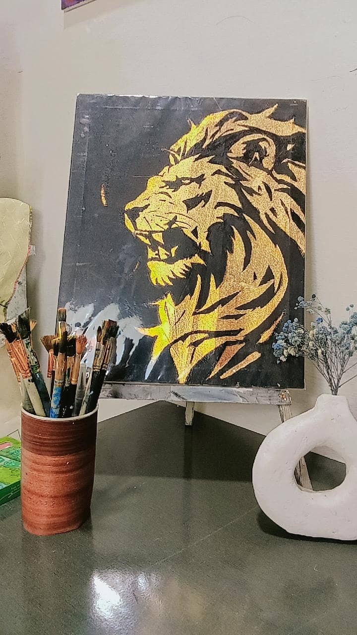 lion hand made painting 0
