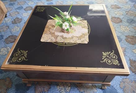 Beautiful Wooden Glass Top Center Table