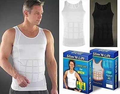 Slim N Lift Slimming Tummy Tucker Body Shaper Vest for Men Black,White
