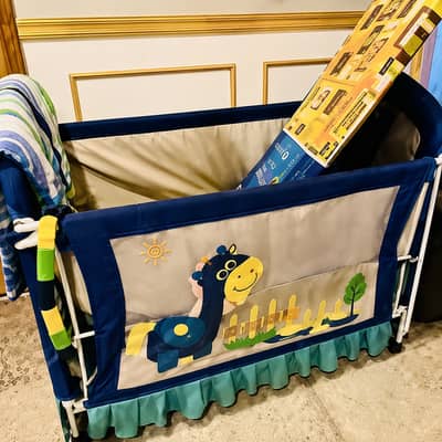 Baby Cot, Mattresses, Stroller, Seat and Chest Carrier