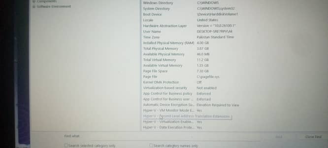 RAM (4Gb), ROM (128Gb), graphics card 134mb, window 11,battery 5to6hr