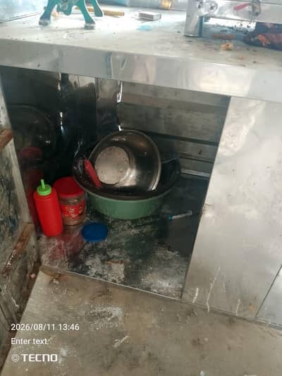 feryer counter and double stove with Saman