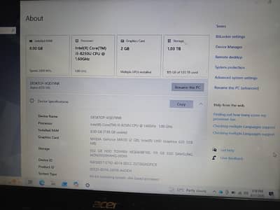 Acer Aspire 5, i5 8th generation