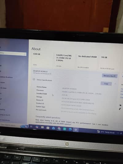 hp laptop in new condition
