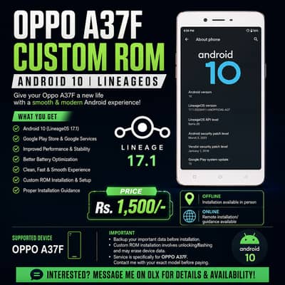 Custom Rom For Oppo A37f ( Android 10 ) Full Upgrade Oppo A37, A37f