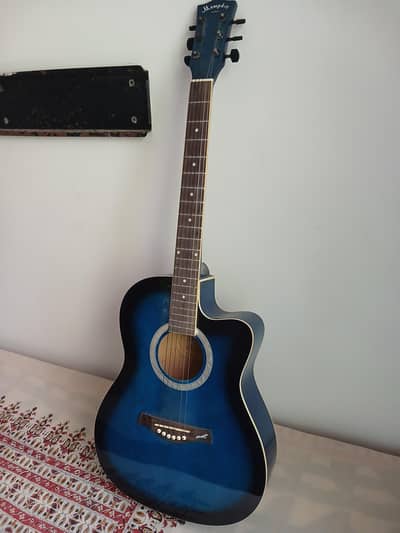 bluehish guitar in slightly used but new in condition