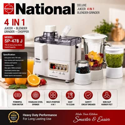 National 4 in 1 juicer blender Grinder Chopper
