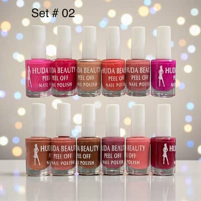 Huda Beauty Peel Off Nail Polish Set Pack of 6 Multi Color