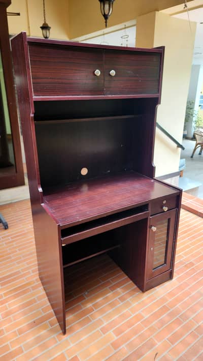 Desk/ wall unit with storage space.