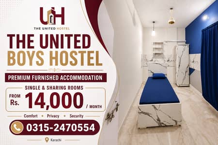 Premium Boys Hostel Karachi | Furnished Rooms | Single & Sharing