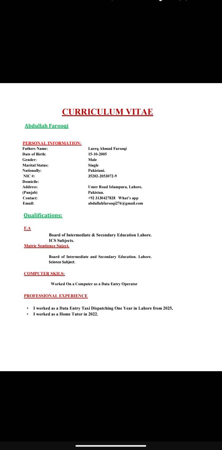 Data Entry Computer Operator 0