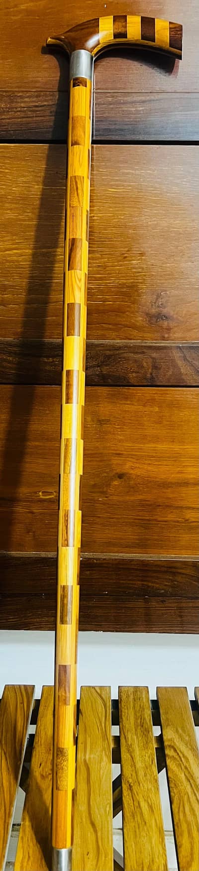 Elderly Gentleman with Wooden Walking Stick