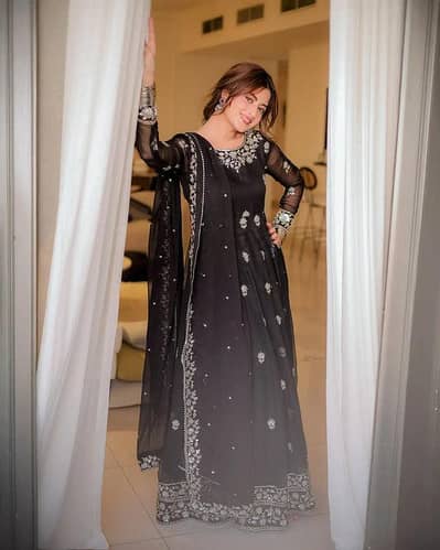 Embroided Black Maxi